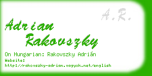 adrian rakovszky business card