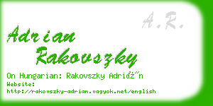 adrian rakovszky business card